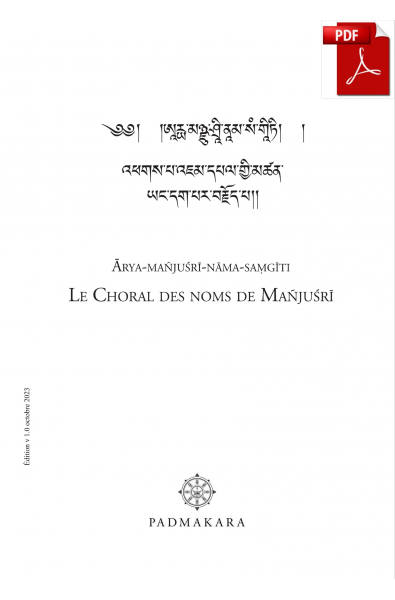 Le Choral des noms de Mañjusri pdf